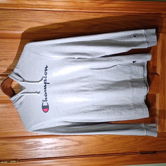 NWOT Authentic Champion Athleticwear Grey Hoodie Long Sleeve Sweatshirt w/pocket - Picture 2 of 13